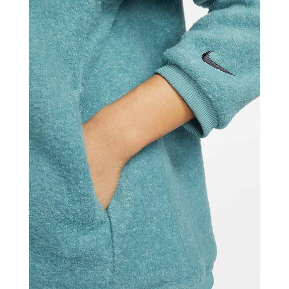 NIke Therma Fleece Cowl Cozy Teal Sweater - Picture 4 of 10